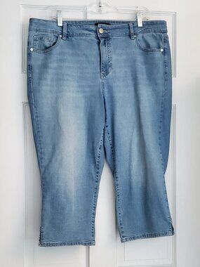 d.jeans Denim Cotton Blend Crop Blue Jeans with stretch
